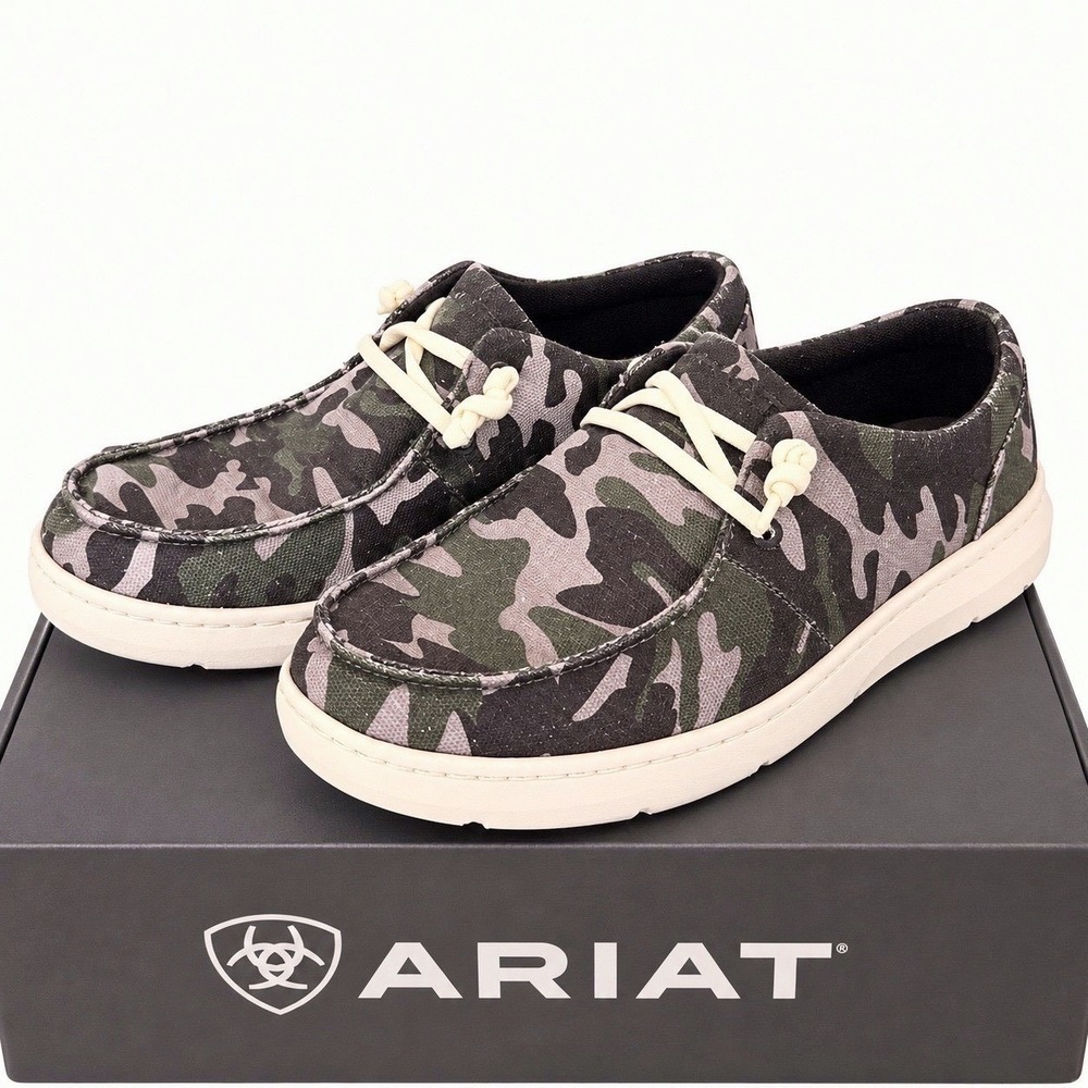 Ariat Hilo Women 10 Camo Print Canvas Slip On Shoes EUC